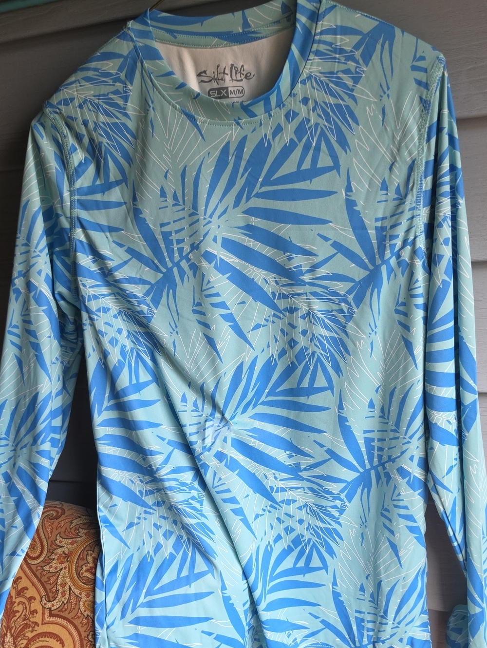 Salt Life Light Blue Palm-Print Performance Long Sleeve